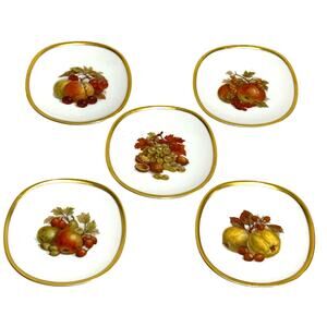 Vintage Kaiser W Germany porcelain plates miniature trays set of 5 fruit & nut